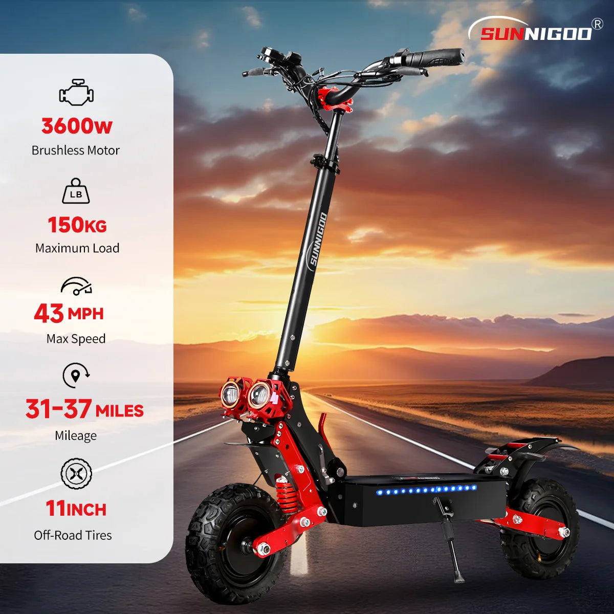 SUNNIGOO 3600W Dual Motor Electric Scooter