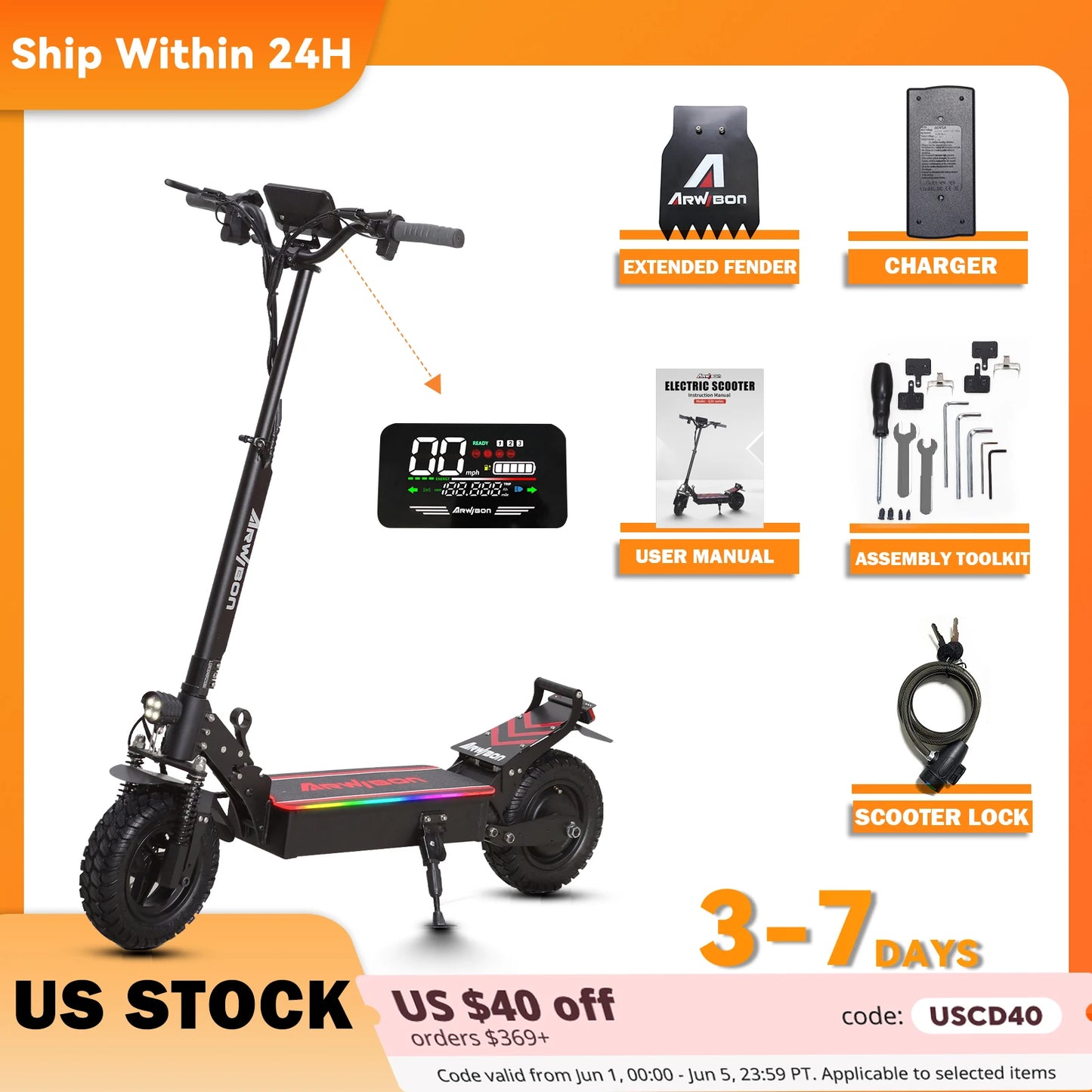 Arwibon Q30 Adult Electric Scooter