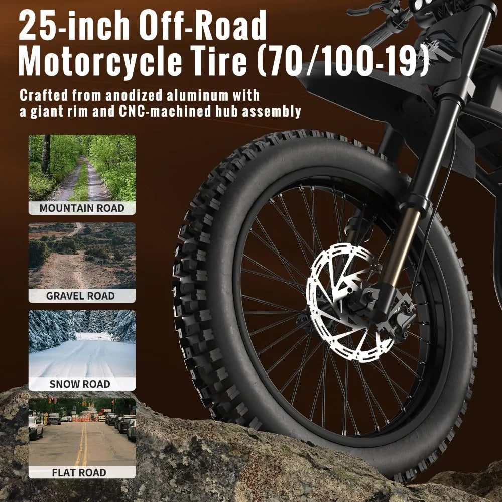 Max 37 MPH & 85 Mile Long Range Electric Dirt Bike